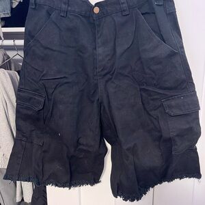 Black Cargo Men Shorts